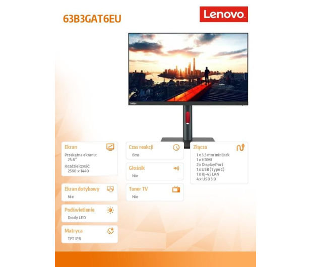 Lenovo ThinkVision P24h-30 - 1191356 - zdjęcie 7